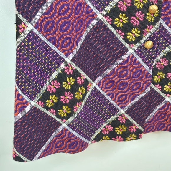 VTG Handmade Patchwork Maxi Skirt 26 Waist Full Button Granny Cottage Boho Quilt - Picture 3 of 8